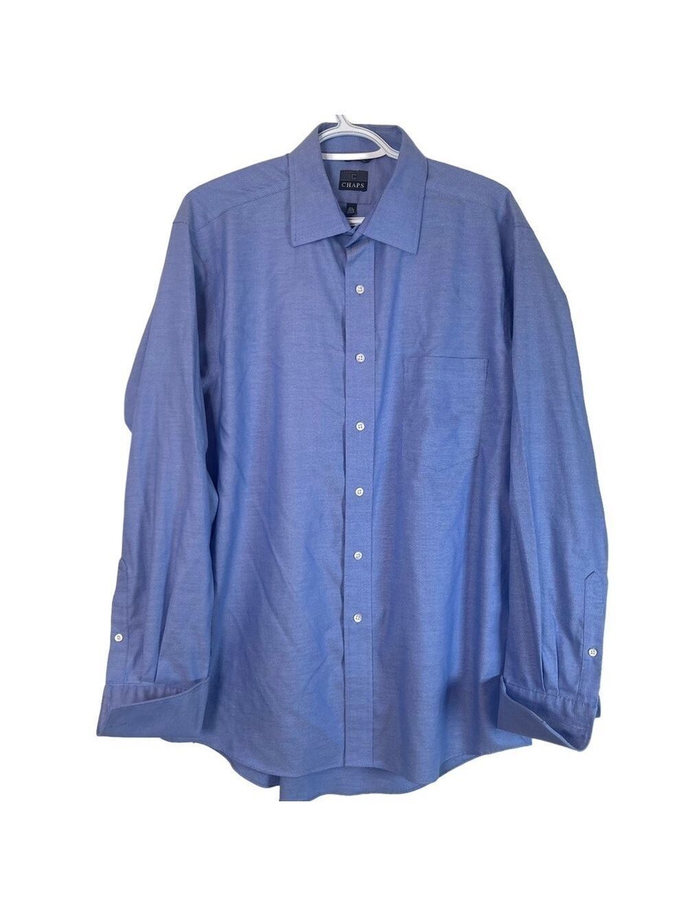 Chaps Classic Fit Non Iron Blue Casual Long Sleeved Business Dress Shirt…